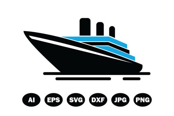 Luxury Cruise Ship Vector SVG Logo for Graphics and Crafts