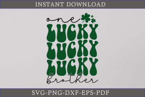One Lucky Brother Retro Gift Shirt SVG for Crafts