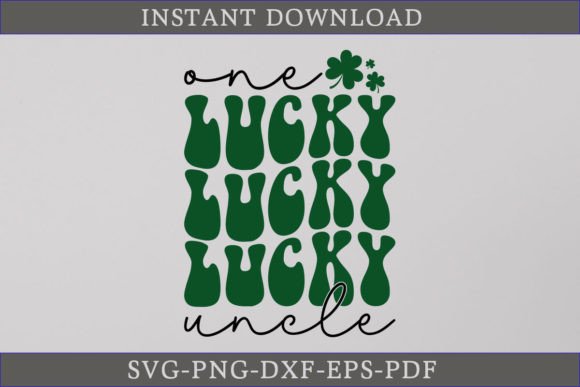 One Lucky Uncle Retro Gift Shirt SVG for Crafts and Graphics