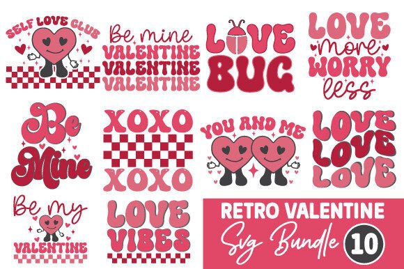 Retro Valentine SVG Bundle: A Graphics Gem for Crafts